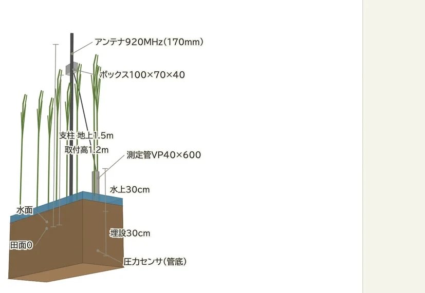 センサノードの設置イメージ（断面図）